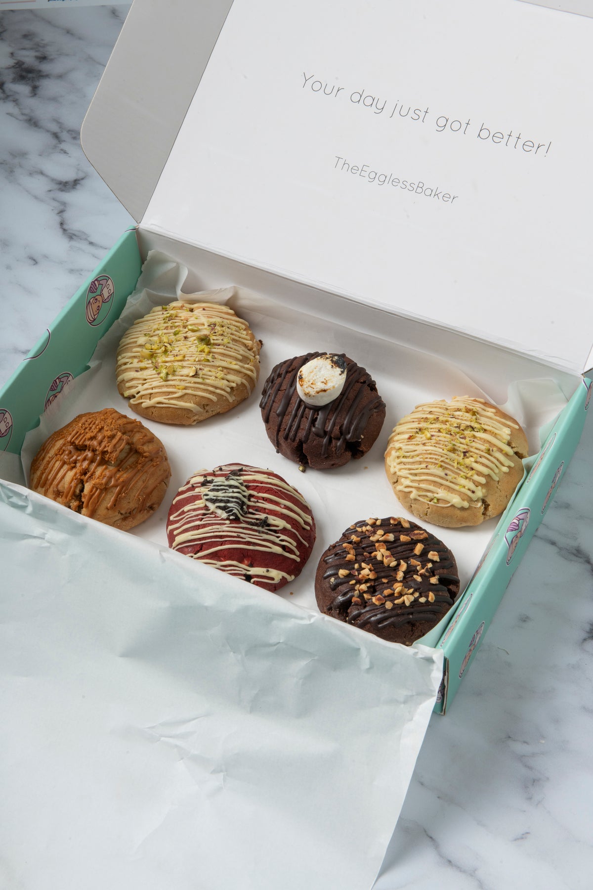 Vegan Stuffed Mixed Cookie Selection Box - 6 Cookies